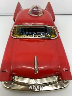 Vintage Line Mar Toys Tin Friction Pull Back Toy Fire Chief Car Japan'50s RARE