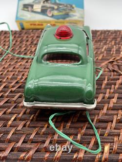 Vintage LineMar Tin Battery Op Police Car in Original Box Made Japan-1911.24