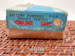 Vintage LineMar Tin Battery Op Police Car in Original Box Made Japan-1911.24