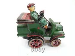 Vintage Linemar Tin Toy Car With Driver Green