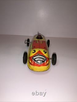 Vintage LuporTin Litho Wind-Up Race Car Dragon Spark Toy Made USA