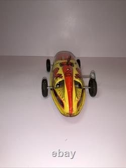Vintage LuporTin Litho Wind-Up Race Car Dragon Spark Toy Made USA
