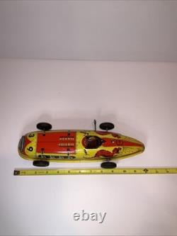 Vintage LuporTin Litho Wind-Up Race Car Dragon Spark Toy Made USA