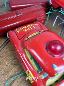 Vintage MARX Battery Operated Fire Chief TIN CAR Lot Of 2 PARTS ONLY Repair