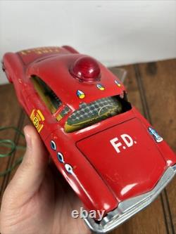 Vintage MARX Battery Operated Fire Chief TIN CAR Lot Of 2 PARTS ONLY Repair