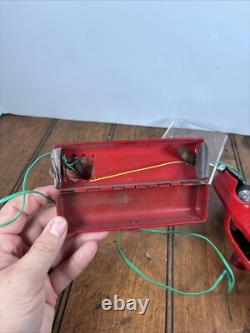 Vintage MARX Battery Operated Fire Chief TIN CAR Lot Of 2 PARTS ONLY Repair