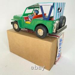 Vintage MF 739 old china tin Travelling Jeep Car NMIB