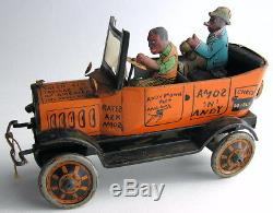 Vintage Marx Amos'n' Andy Fresh Air Taxicab Wind-up Tin Toy Car Automobile