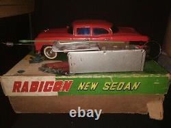 Vintage Masudaya Japan Battery Radio Remote Control Tin Toy Car Radicon Sedan