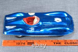 Vintage Mattel Mobilgas Bonneville Salt Flats Toy Race Car Blue Chrome Friction