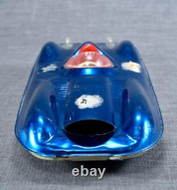 Vintage Mattel Mobilgas Bonneville Salt Flats Toy Race Car Blue Chrome Friction