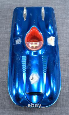 Vintage Mattel Mobilgas Bonneville Salt Flats Toy Race Car Blue Chrome Friction