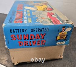 Vintage Mego Sunday Driver Car With Box Tin Litho Battery Operated Beautiful