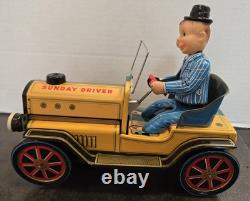 Vintage Mego Sunday Driver Car With Box Tin Litho Battery Operated Beautiful