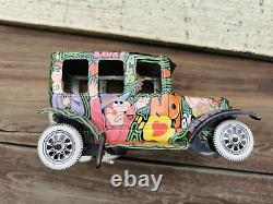 Vintage Mexican Marx Tin Wind Up Toy Jalopy Funny Car The Untouchables Gang