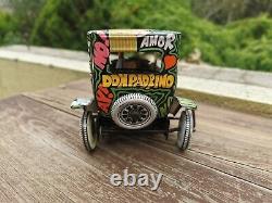 Vintage Mexican Marx Tin Wind Up Toy Jalopy Funny Car The Untouchables Gang