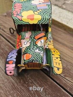 Vintage Mexican Marx Tin Wind Up Toy Jalopy Funny Car The Untouchables Gang