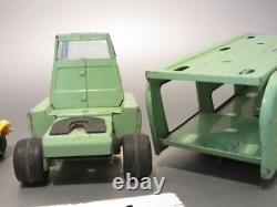 Vintage Mini Tonka Toys Green Car Carrier with 1 Split Window Corvettes 1960's