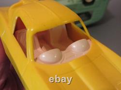 Vintage Mini Tonka Toys Green Car Carrier with 1 Split Window Corvettes 1960's