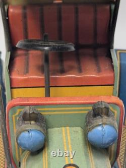 Vintage Modern Toys 1950's Lever Action Tin Litho Car Near Mint