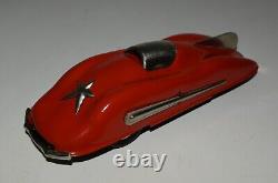 Vintage Modernist LSR Race Car Toy Pressed Steel Streamlined Futuristic Rare