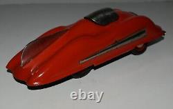 Vintage Modernist LSR Race Car Toy Pressed Steel Streamlined Futuristic Rare