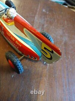 Vintage Momoya Shoten Japan Tin Litho 9.5 Friction Race Car 2000 Mile Racer