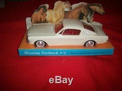 Vintage NOS Processed Plastics 1965 White Mustang 2+2 Fastback Car Display #499