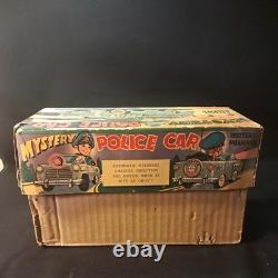 Vintage Nomura Tin Mystery Police Car Battery Operated Japan Not Tested