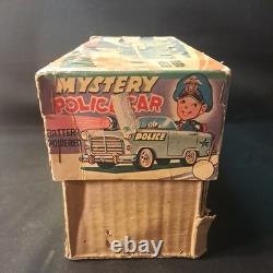 Vintage Nomura Tin Mystery Police Car Battery Operated Japan Not Tested