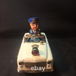 Vintage Nomura Tin Mystery Police Car Battery Operated Japan Not Tested