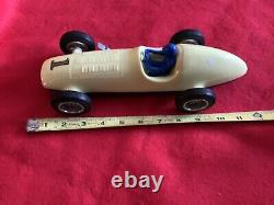 Vintage Nosco Plastics Wind Up Yellow #1 Midget sprint car Racer 1940-50s