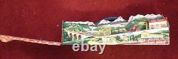 Vintage Ohio Art Tin Litho Alpine Station With 2 Technofix Tram Cars