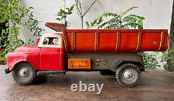 Vintage Old Modern Toys Mark Battery Operated Dump Car Truck Litho Tin Toy Japan