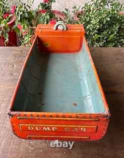 Vintage Old Modern Toys Mark Battery Operated Dump Car Truck Litho Tin Toy Japan