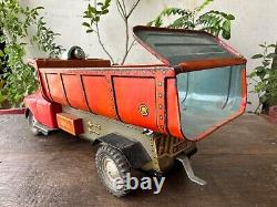 Vintage Old Modern Toys Mark Battery Operated Dump Car Truck Litho Tin Toy Japan