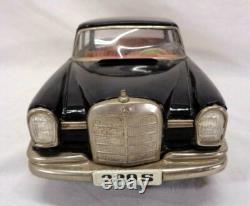 Vintage Old Original Black SSS Mercedes Benz 220S Tin Car Toy Japan Jacking Up
