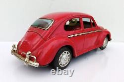 Vintage Old Rare Battery Operated Volkswagen Beetle Car Tin Toy TAIYO Mark Japan