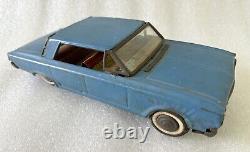 Vintage Old Rare Fine Working Friction Power Blue Car Litho Print Tin Toy India