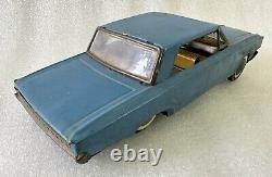 Vintage Old Rare Fine Working Friction Power Blue Car Litho Print Tin Toy India