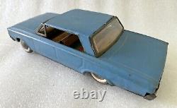 Vintage Old Rare Fine Working Friction Power Blue Car Litho Print Tin Toy India