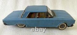 Vintage Old Rare Fine Working Friction Power Blue Car Litho Print Tin Toy India