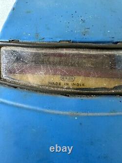 Vintage Old Rare Fine Working Friction Power Blue Car Litho Print Tin Toy India