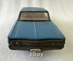 Vintage Old Rare Fine Working Friction Power Blue Car Litho Print Tin Toy India