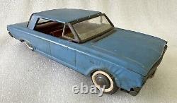 Vintage Old Rare Fine Working Friction Power Blue Car Litho Print Tin Toy India