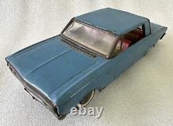 Vintage Old Rare Fine Working Friction Power Blue Car Litho Print Tin Toy India