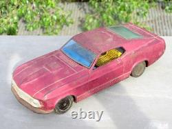 Vintage Old Rare Ford Mustang Car Big Size Modal Friction Powered Tin Toy Japan