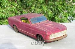 Vintage Old Rare Ford Mustang Car Big Size Modal Friction Powered Tin Toy Japan