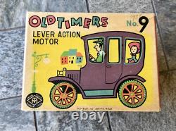 Vintage Old Timers Lever Action Motor Modern Toys Tin Car No. 9 with Box