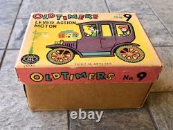 Vintage Old Timers Lever Action Motor Modern Toys Tin Car No. 9 with Box